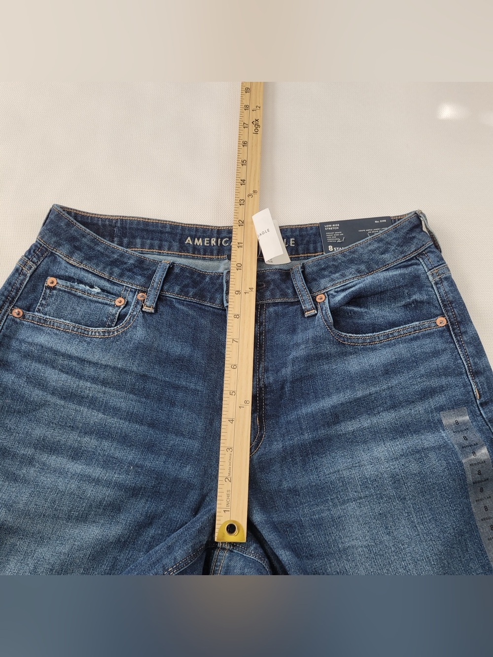 ✅ NWT American Eagle Dreamy Drape Baggy Wide Leg Jeans Blue Wash size 8 / 29 R - Picture 8 of 11